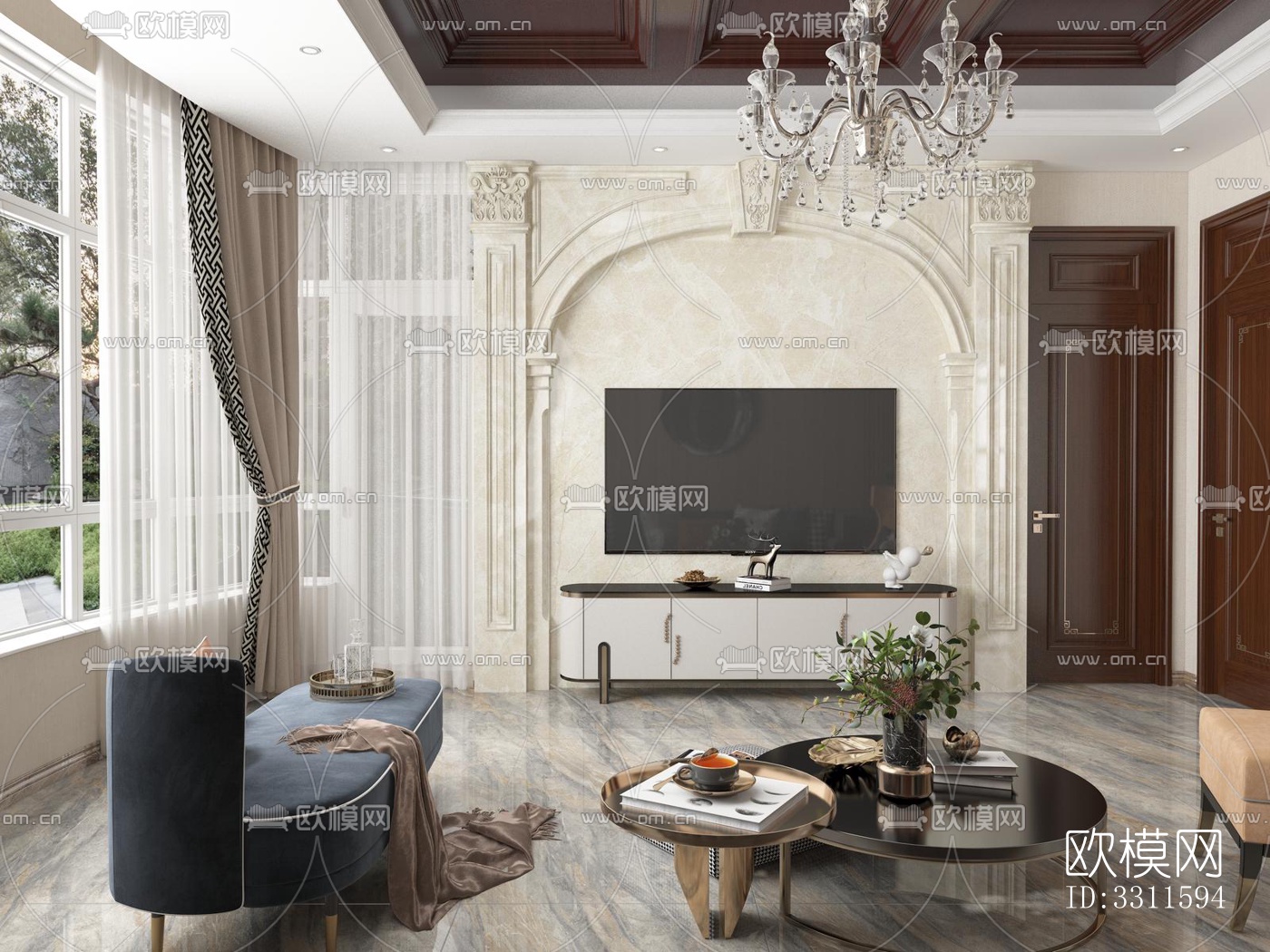 现代客餐厅效果图下载（渲染图6）