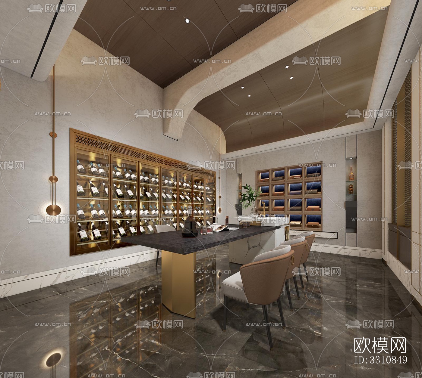 现代客餐厅效果图下载（渲染图5）