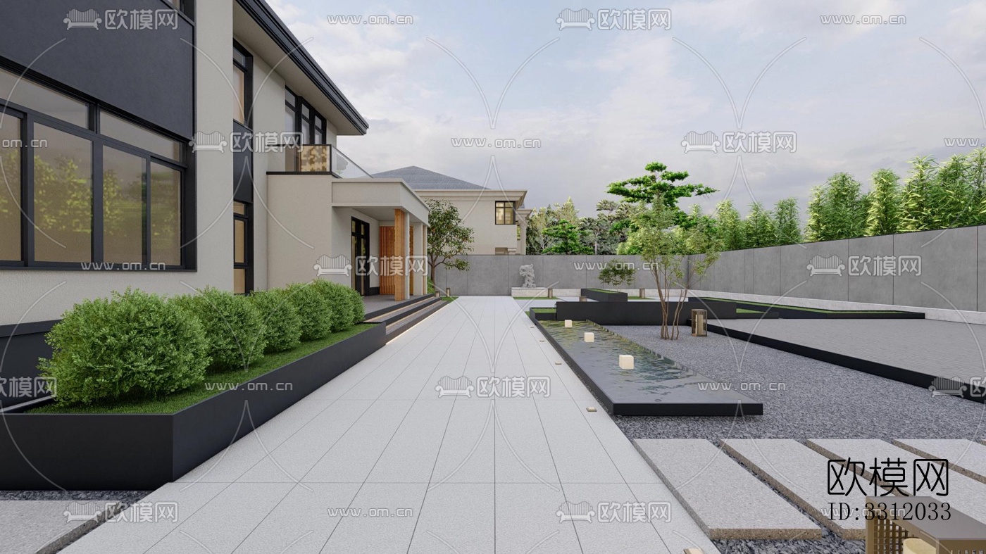 现代阳台花园效果图下载（渲染图4）