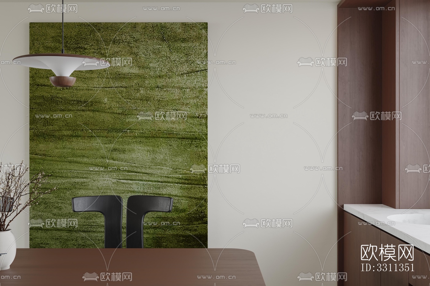 现代客餐厅效果图下载（渲染图6）