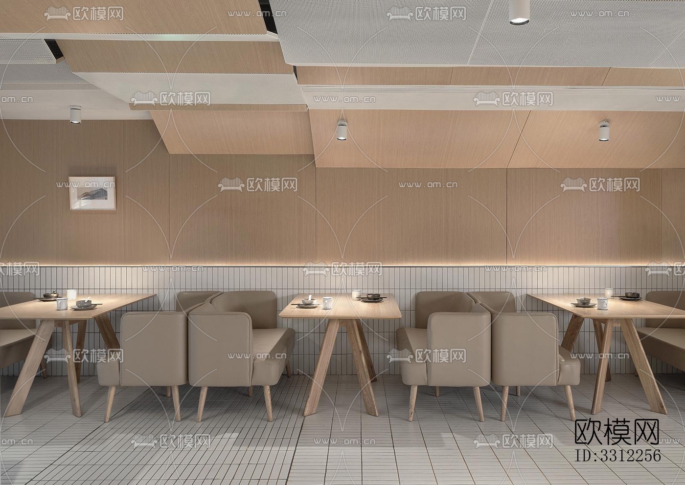 现代中餐厅效果图下载（渲染图7）