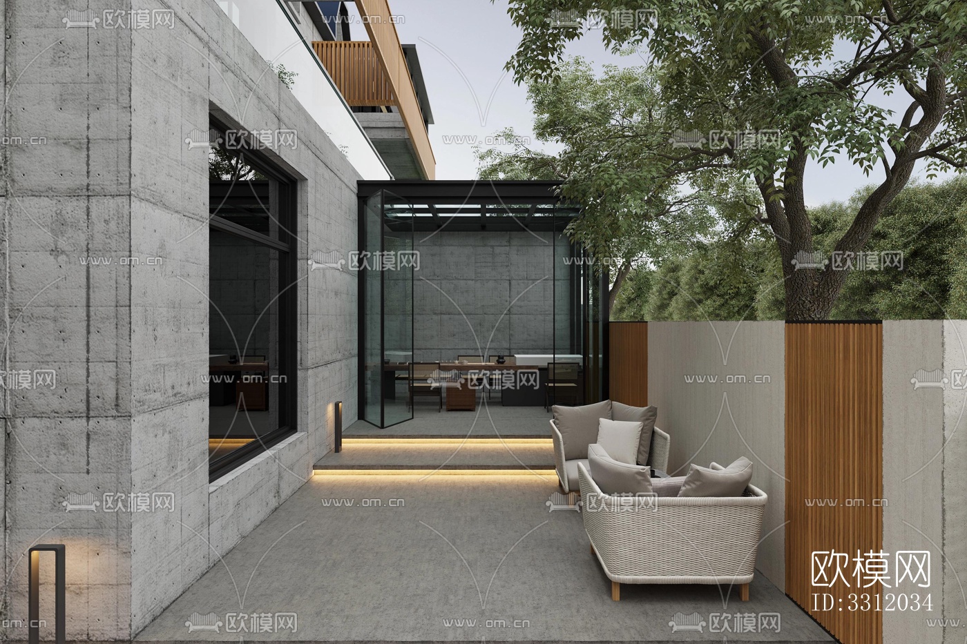 现代阳台花园效果图下载（渲染图10）