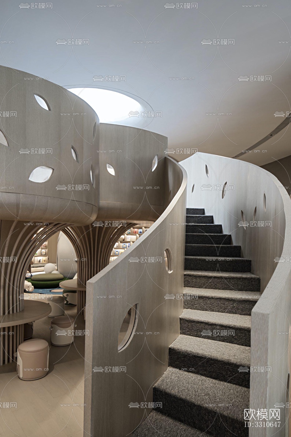 现代儿童游乐效果图下载（渲染图4）