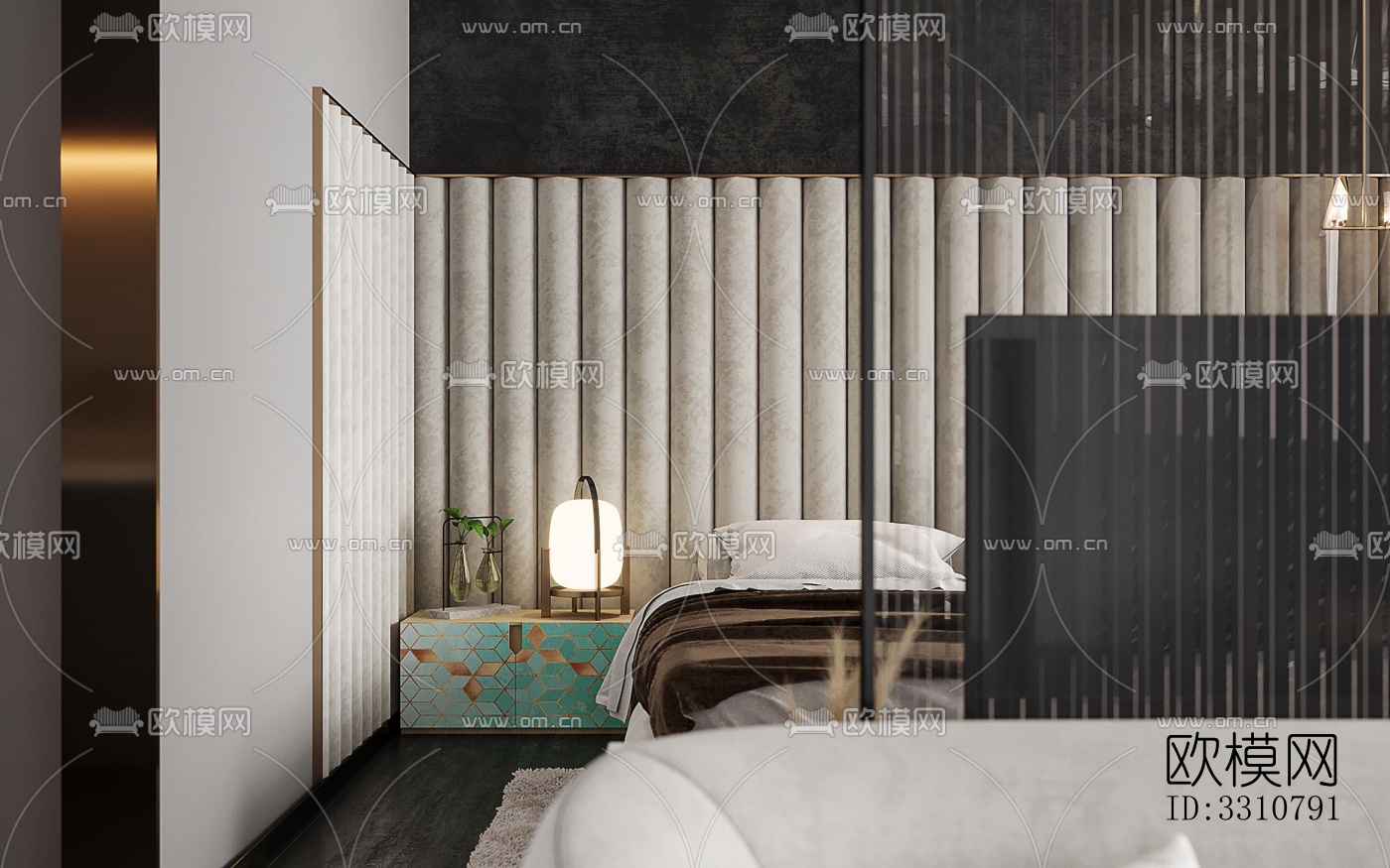 现代卧室效果图下载（渲染图2）