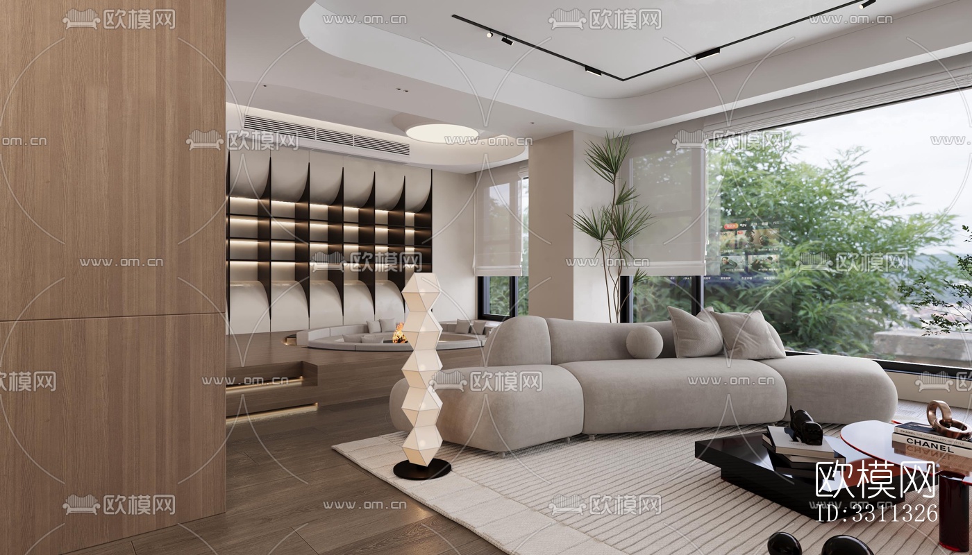 现代客餐厅效果图下载（渲染图16）