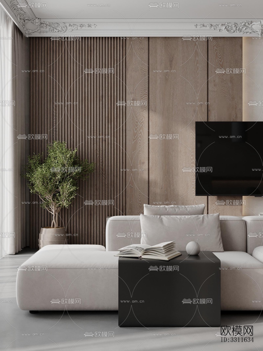 现代客餐厅效果图下载（渲染图10）