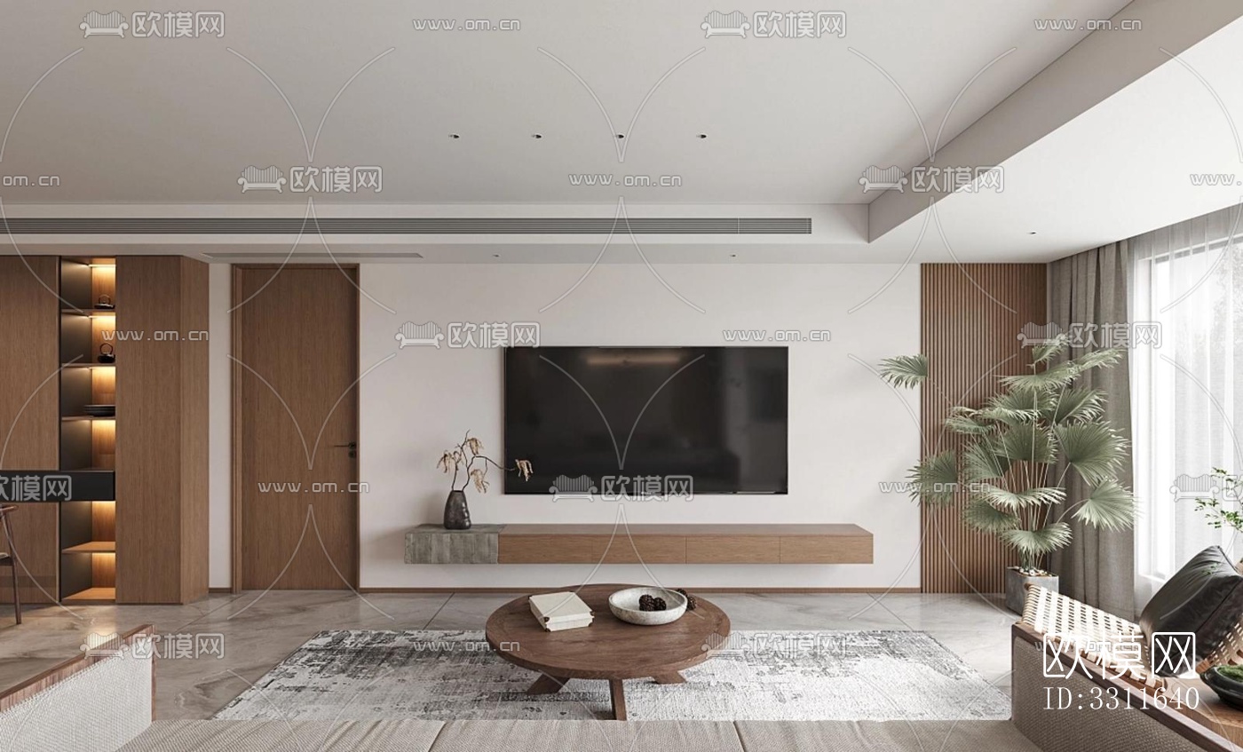 现代客餐厅效果图下载（渲染图3）