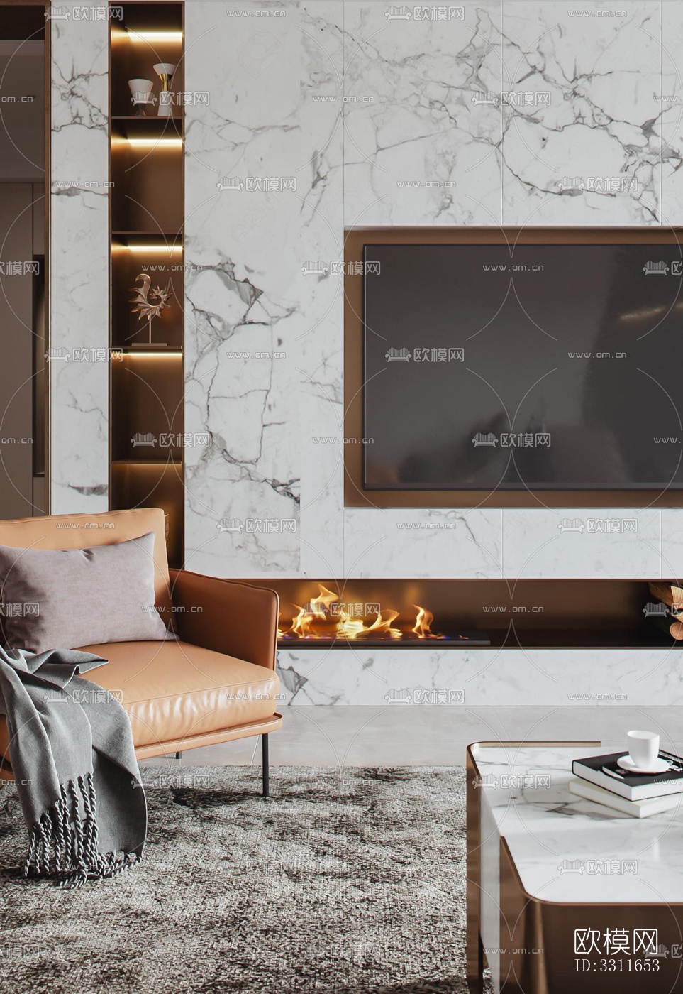 现代客餐厅效果图下载（渲染图4）