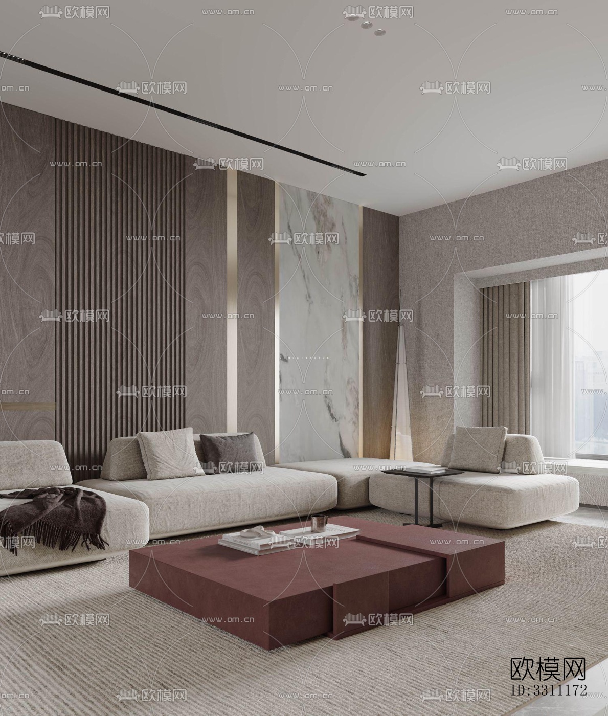 现代客餐厅效果图下载（渲染图2）