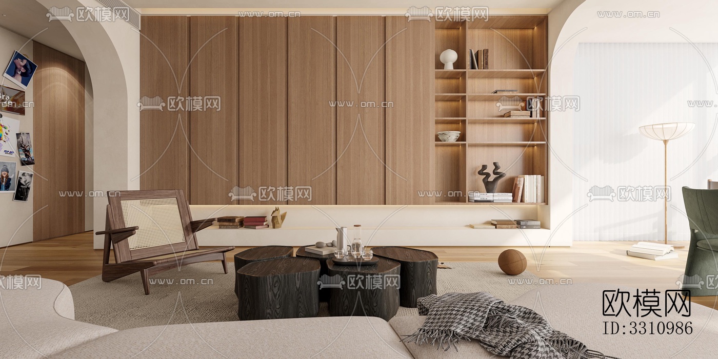 现代客餐厅效果图下载（渲染图4）