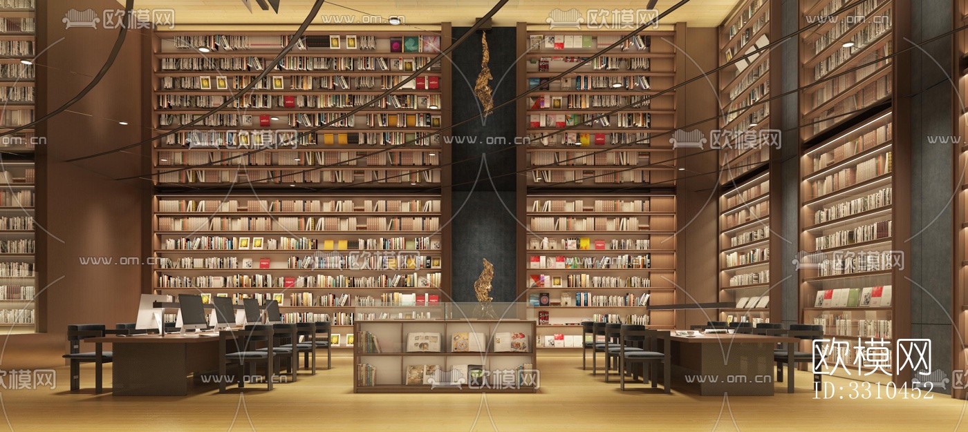 现代图书馆效果图下载（渲染图9）