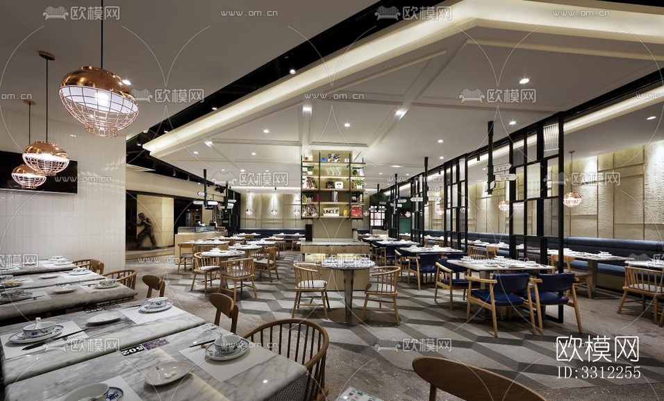 現(xiàn)代中餐廳效果圖下載(渲染圖6)