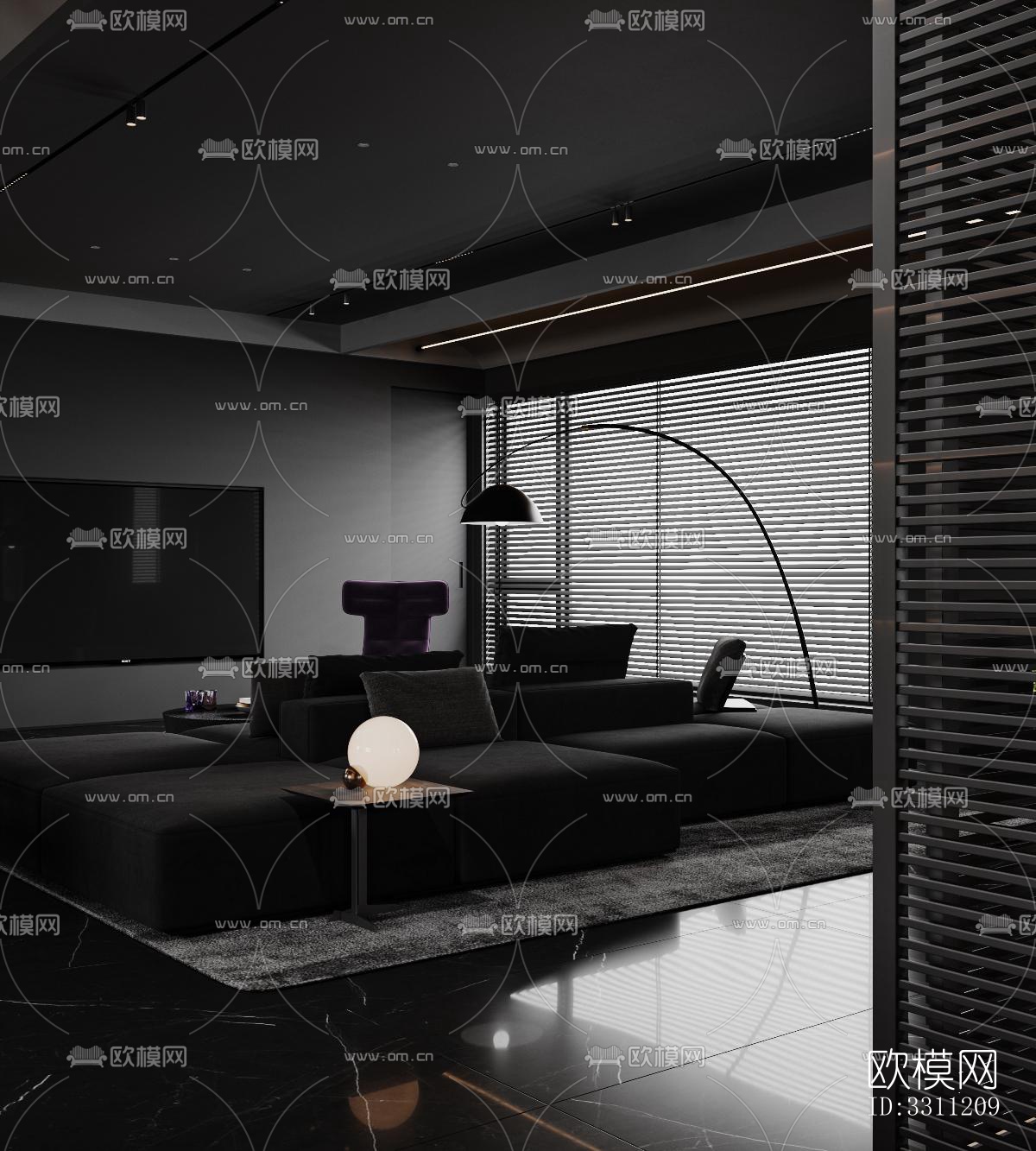 现代客餐厅效果图下载（渲染图10）