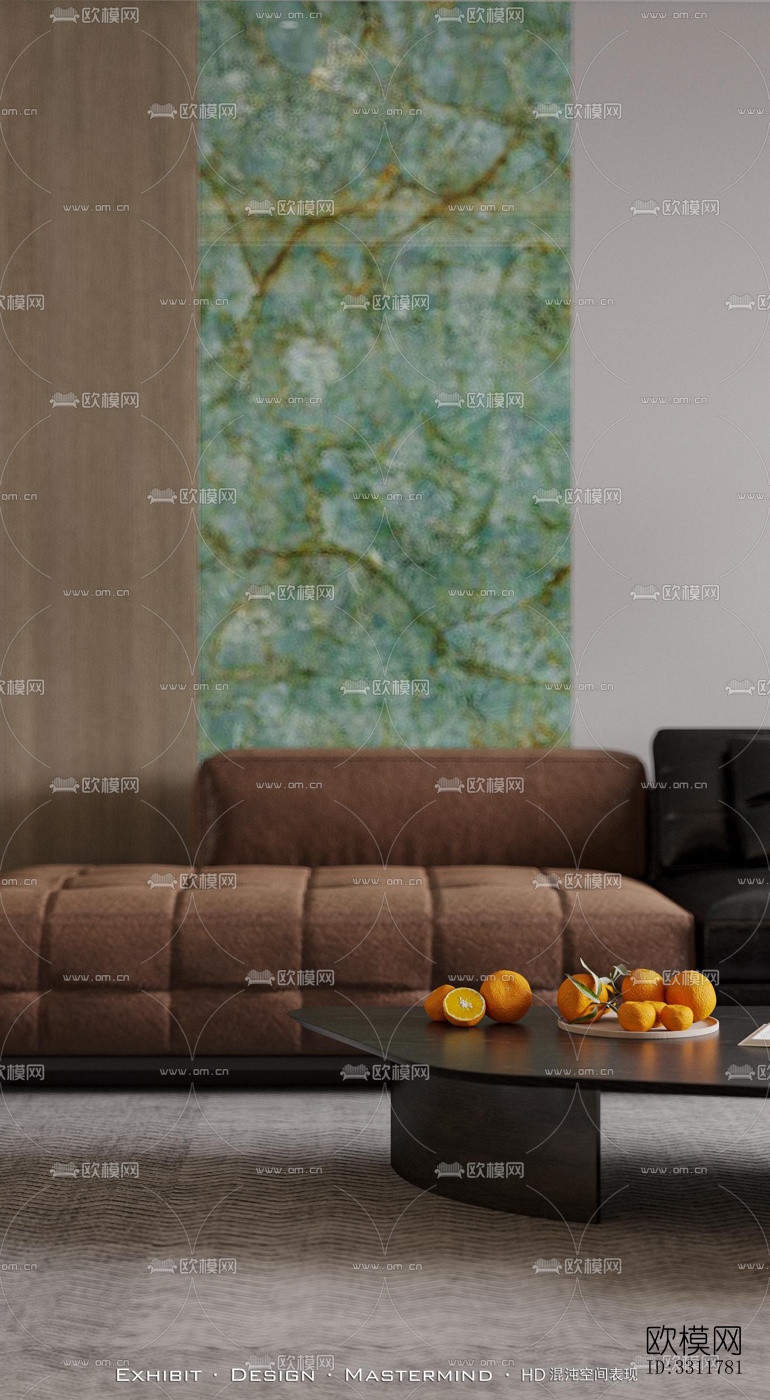 现代客餐厅效果图下载（渲染图1）