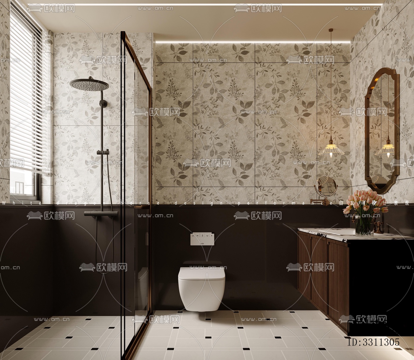 现代客餐厅效果图下载（渲染图9）