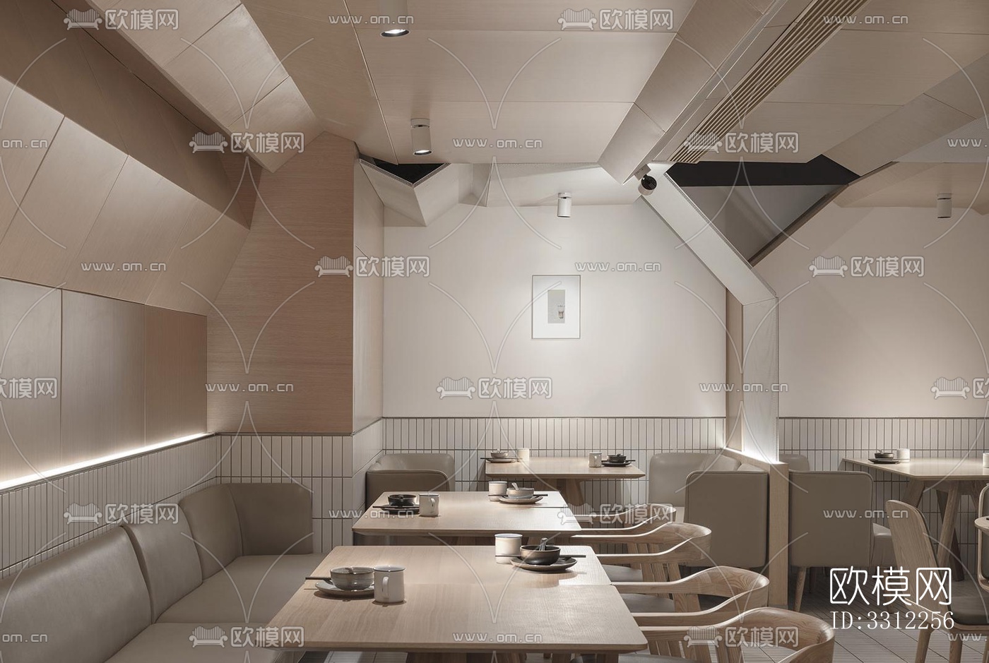 现代中餐厅效果图下载（渲染图2）