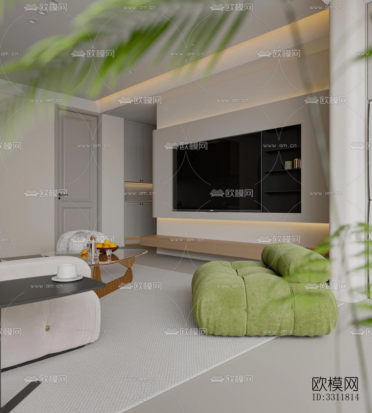 现代客餐厅效果图下载（渲染图9）