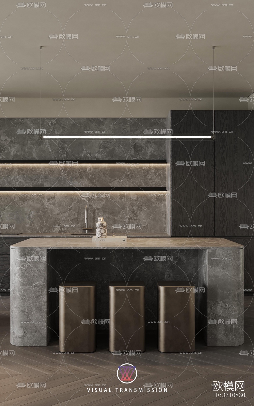 现代客餐厅效果图下载（渲染图1）