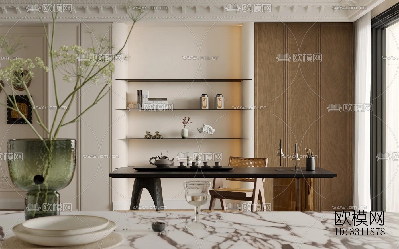 现代客餐厅效果图下载（渲染图10）