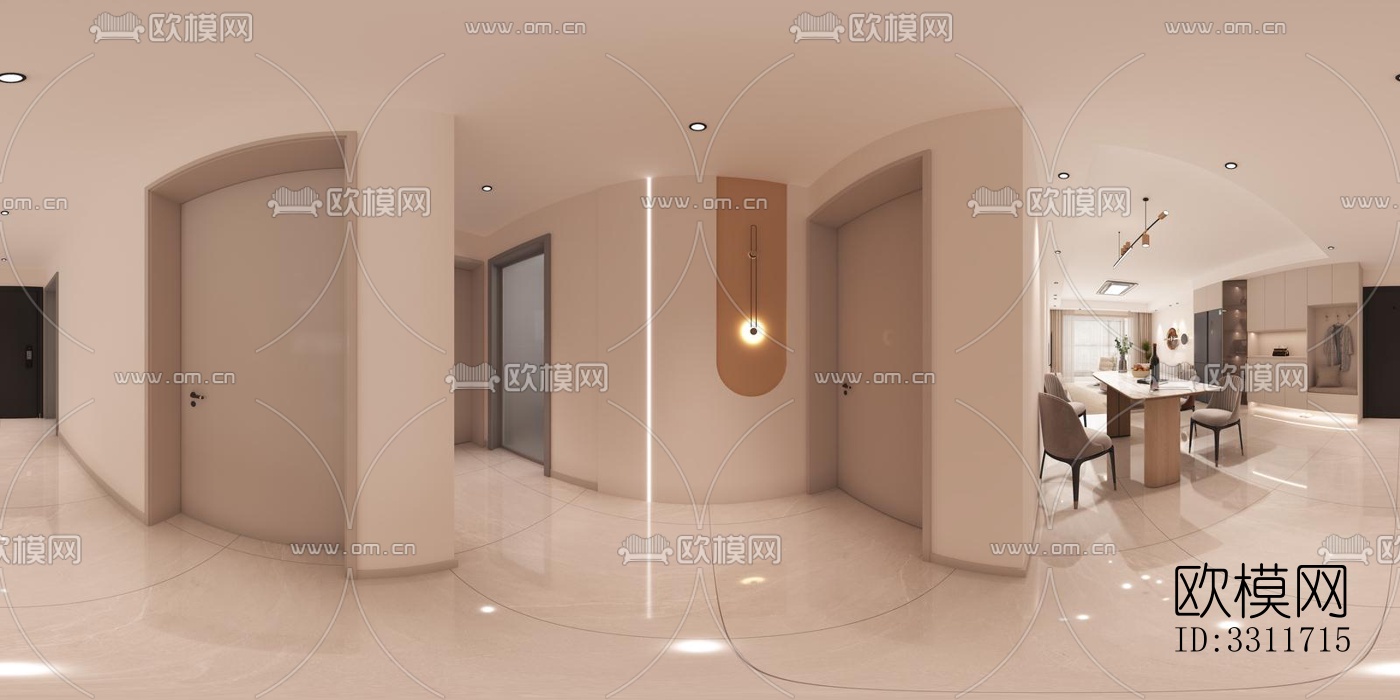 现代客餐厅效果图下载（渲染图2）