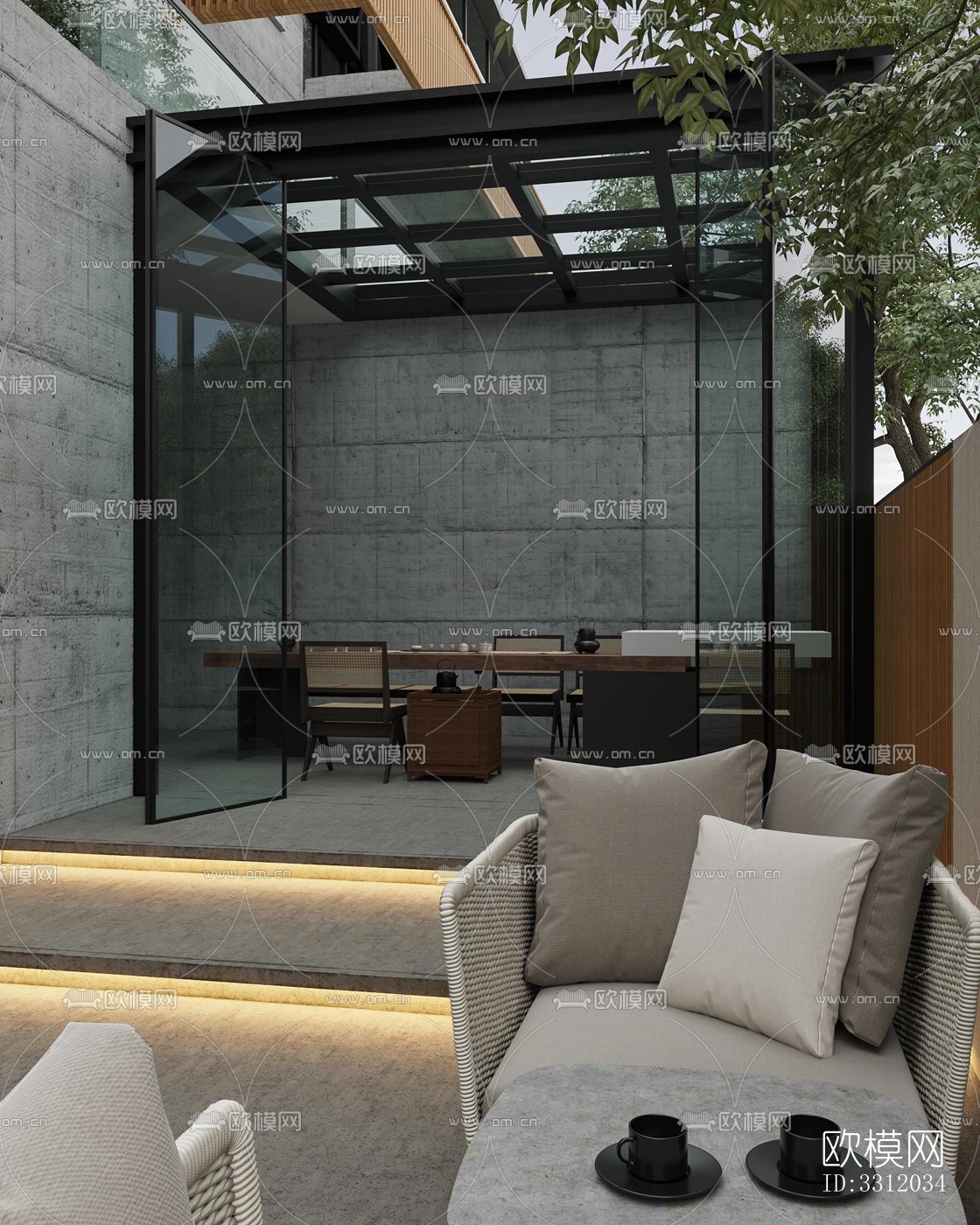 现代阳台花园效果图下载（渲染图13）