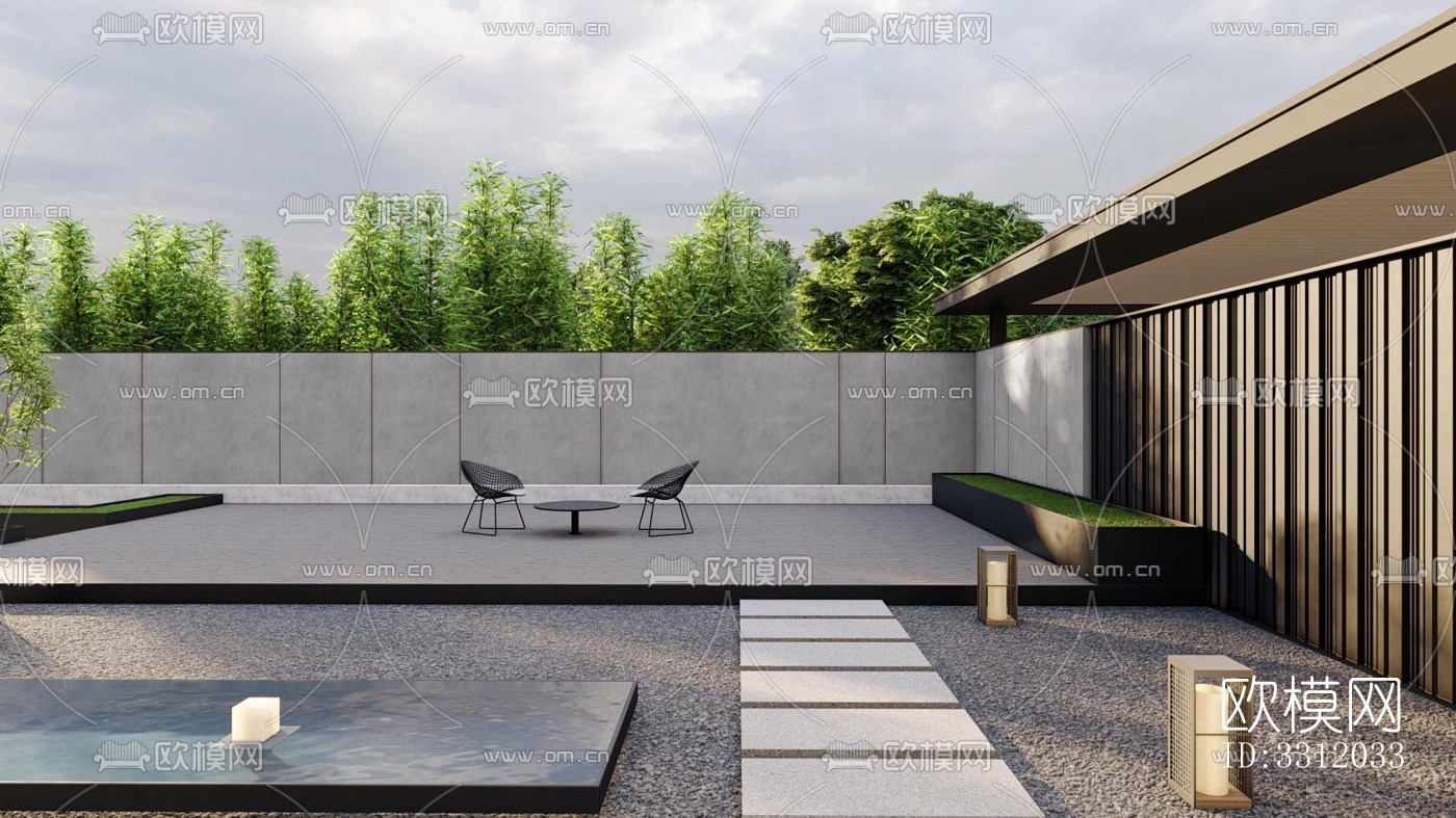 现代阳台花园效果图下载（渲染图7）