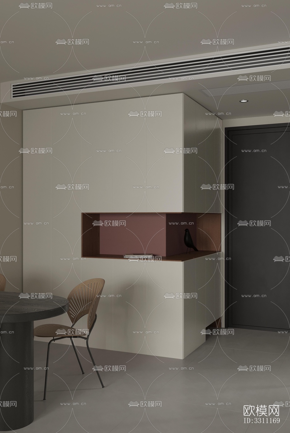 现代客餐厅效果图下载（渲染图3）