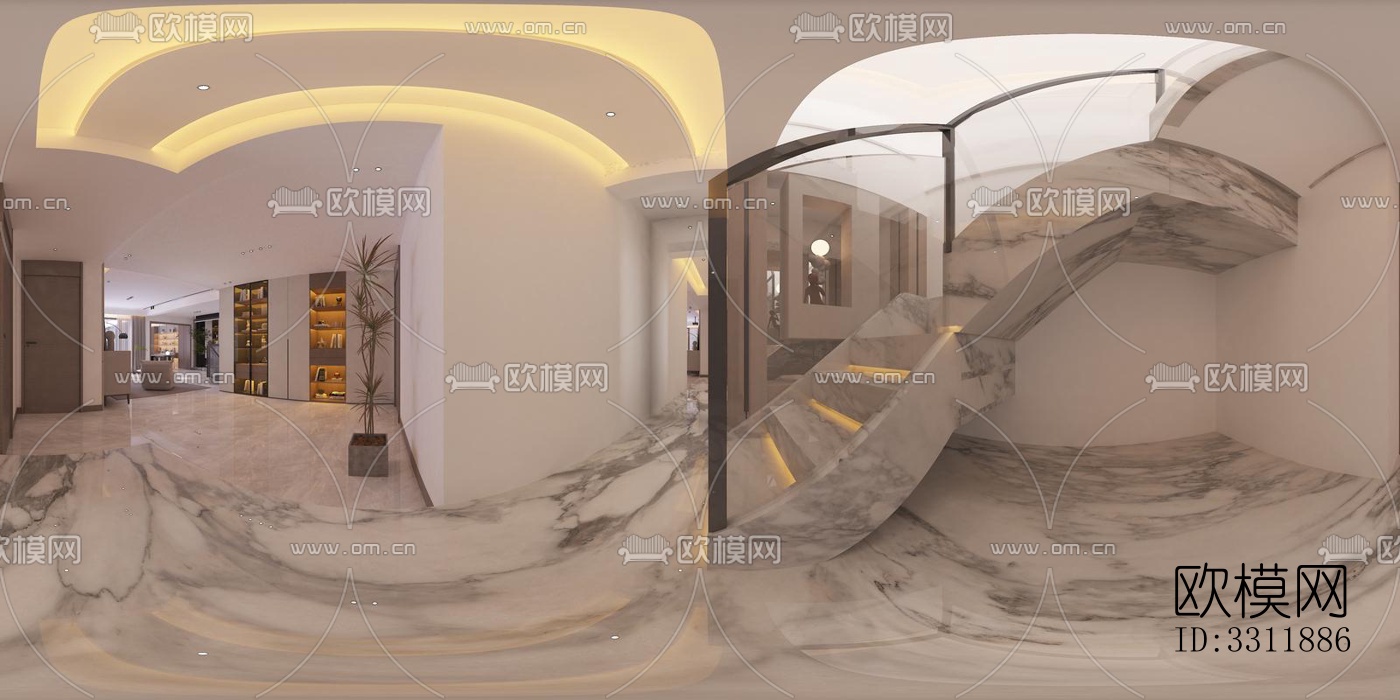 现代客餐厅效果图下载（渲染图5）