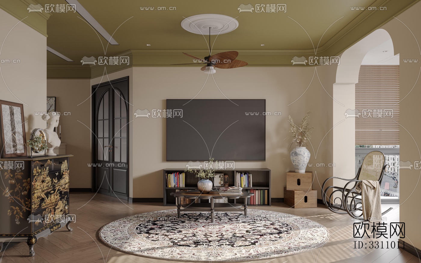 现代客餐厅效果图下载（渲染图3）