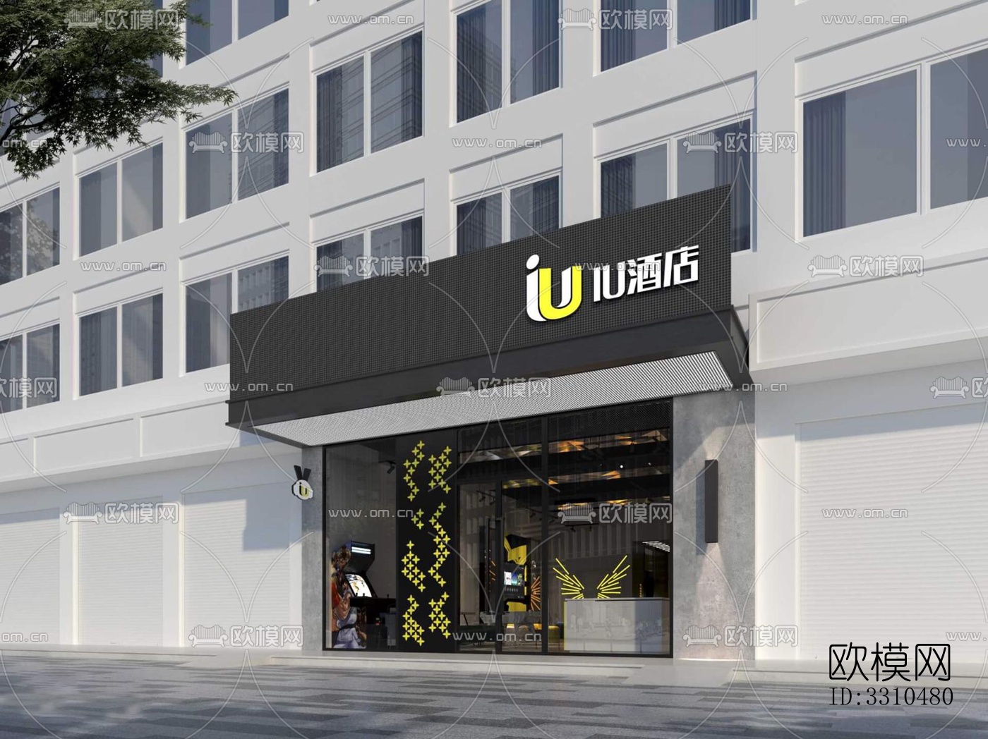 现代酒店民宿效果图下载（渲染图3）