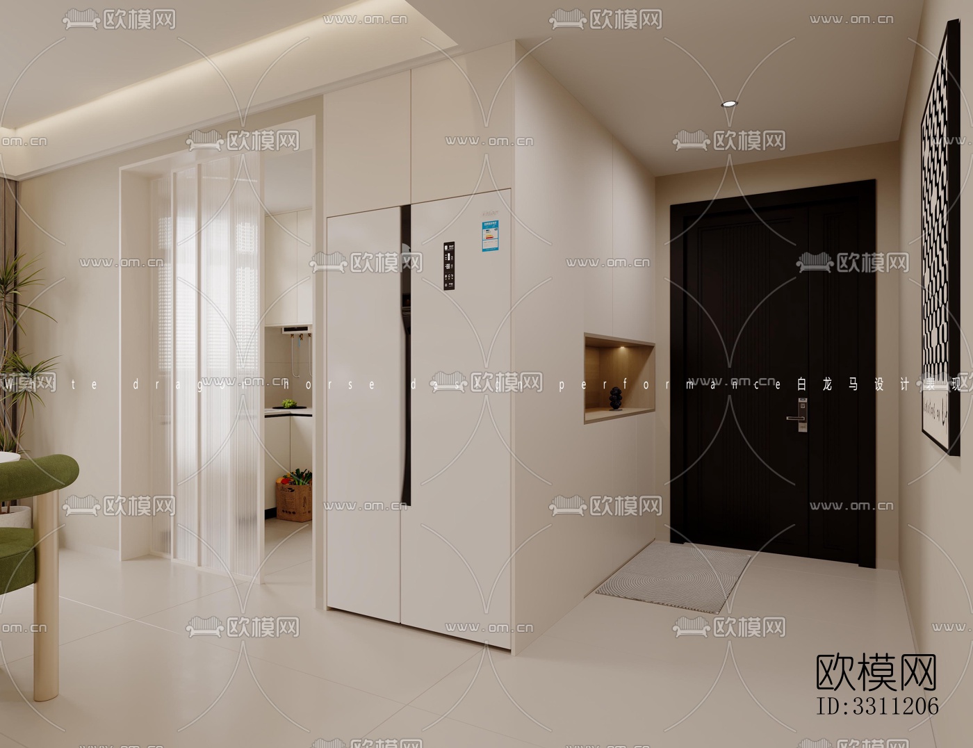 现代客餐厅效果图下载（渲染图7）