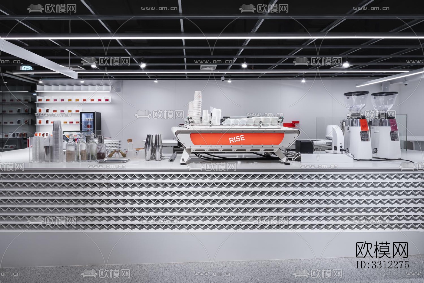 现代咖啡奶茶效果图下载（渲染图7）