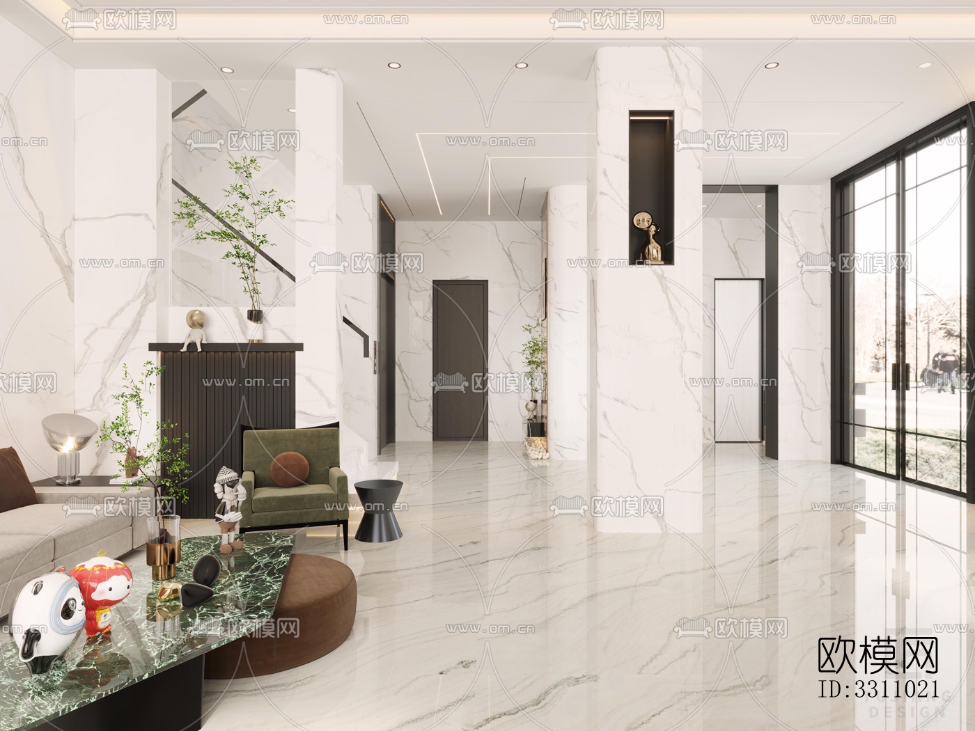 现代客餐厅效果图下载（渲染图7）