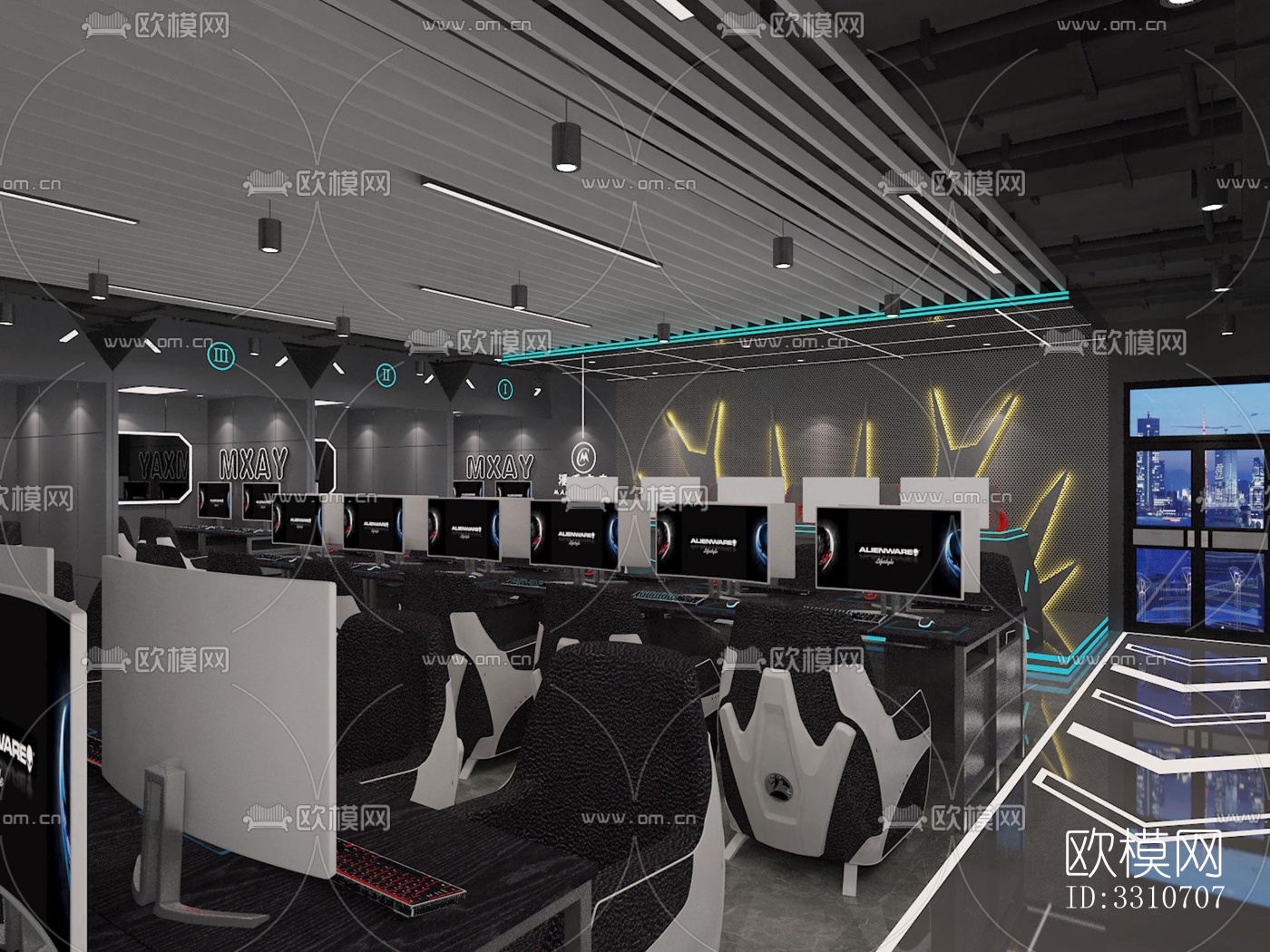 现代网咖效果图下载（渲染图6）