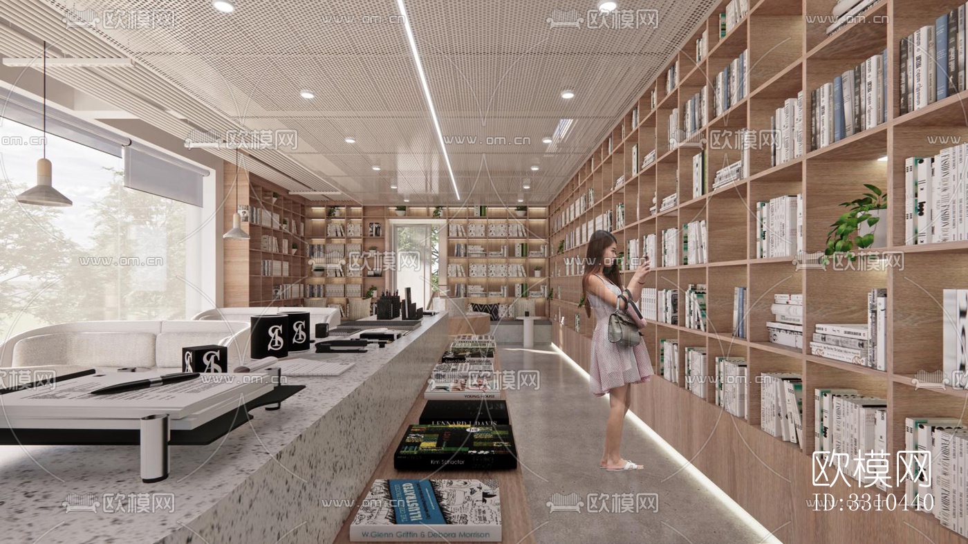 现代图书馆效果图下载（渲染图13）