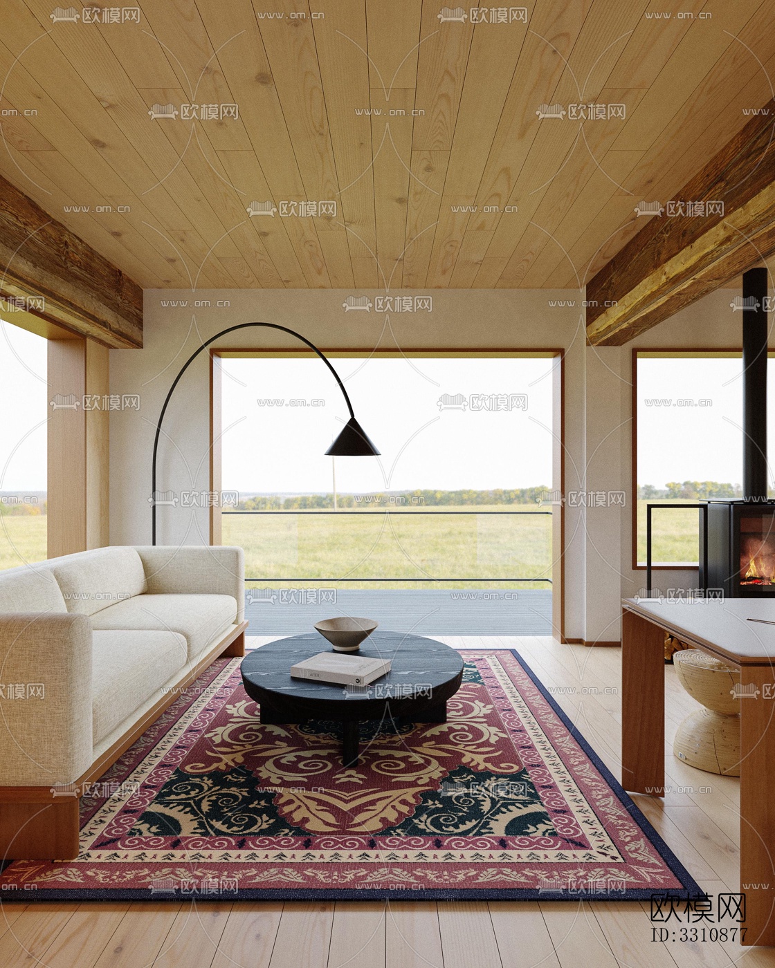 现代客餐厅效果图下载（渲染图5）