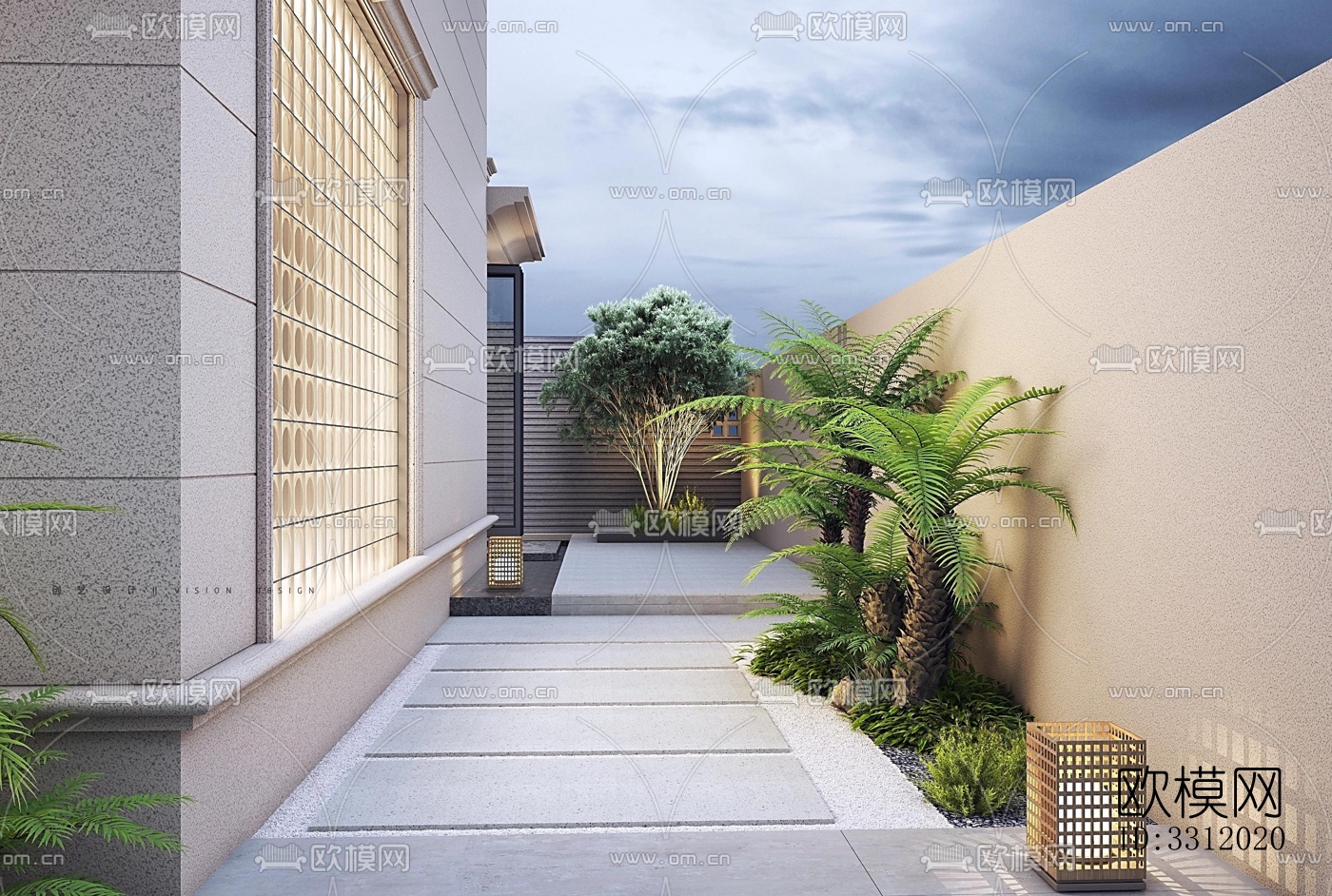 现代阳台花园效果图下载（渲染图8）