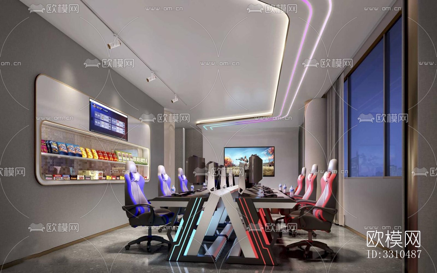 现代酒店民宿效果图下载（渲染图2）