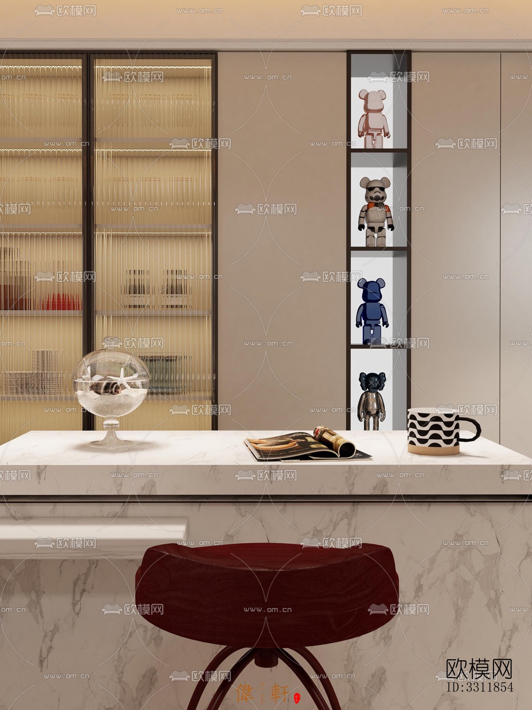 现代客餐厅效果图下载（渲染图9）