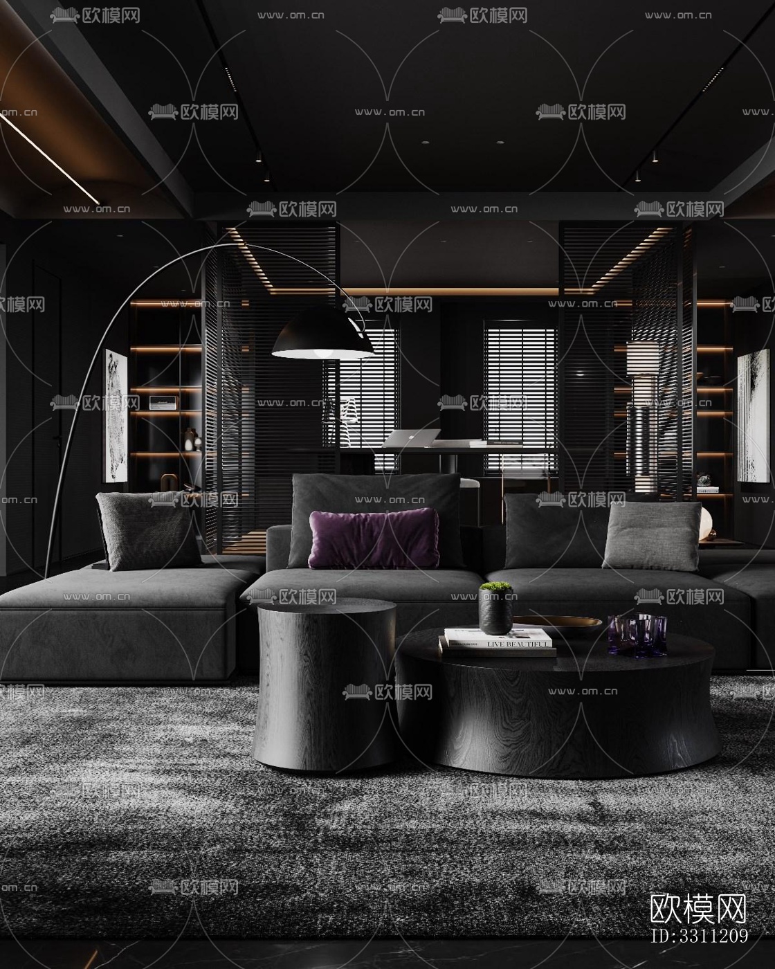 现代客餐厅效果图下载（渲染图8）