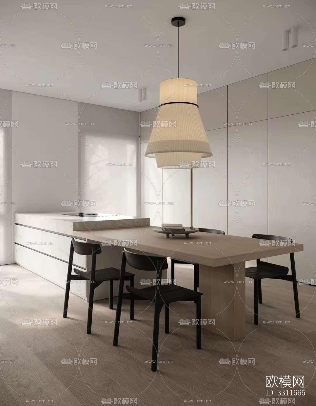 现代客餐厅效果图下载（渲染图5）