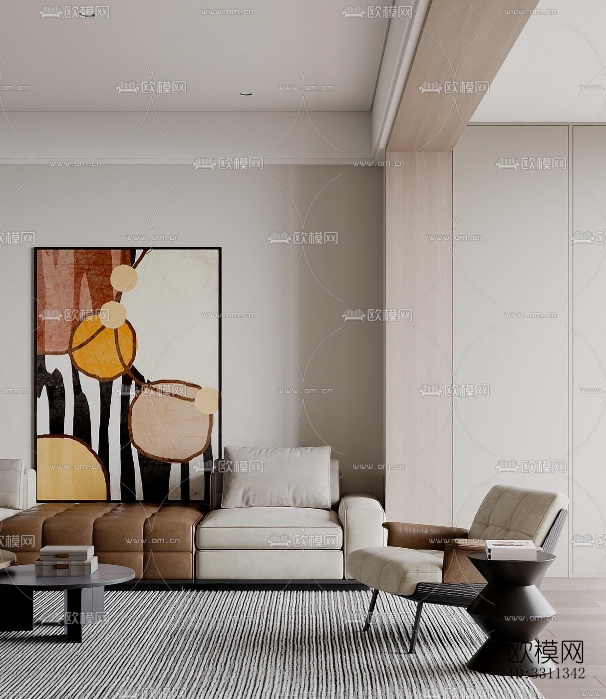 现代客餐厅效果图下载（渲染图4）