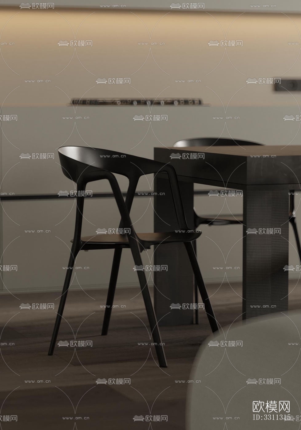 现代客餐厅效果图下载（渲染图3）