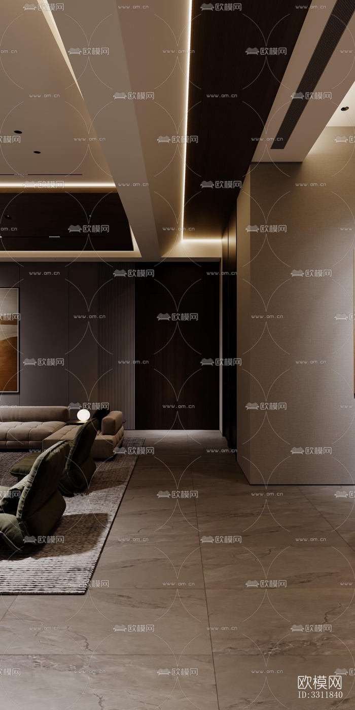 现代客餐厅效果图下载（渲染图5）