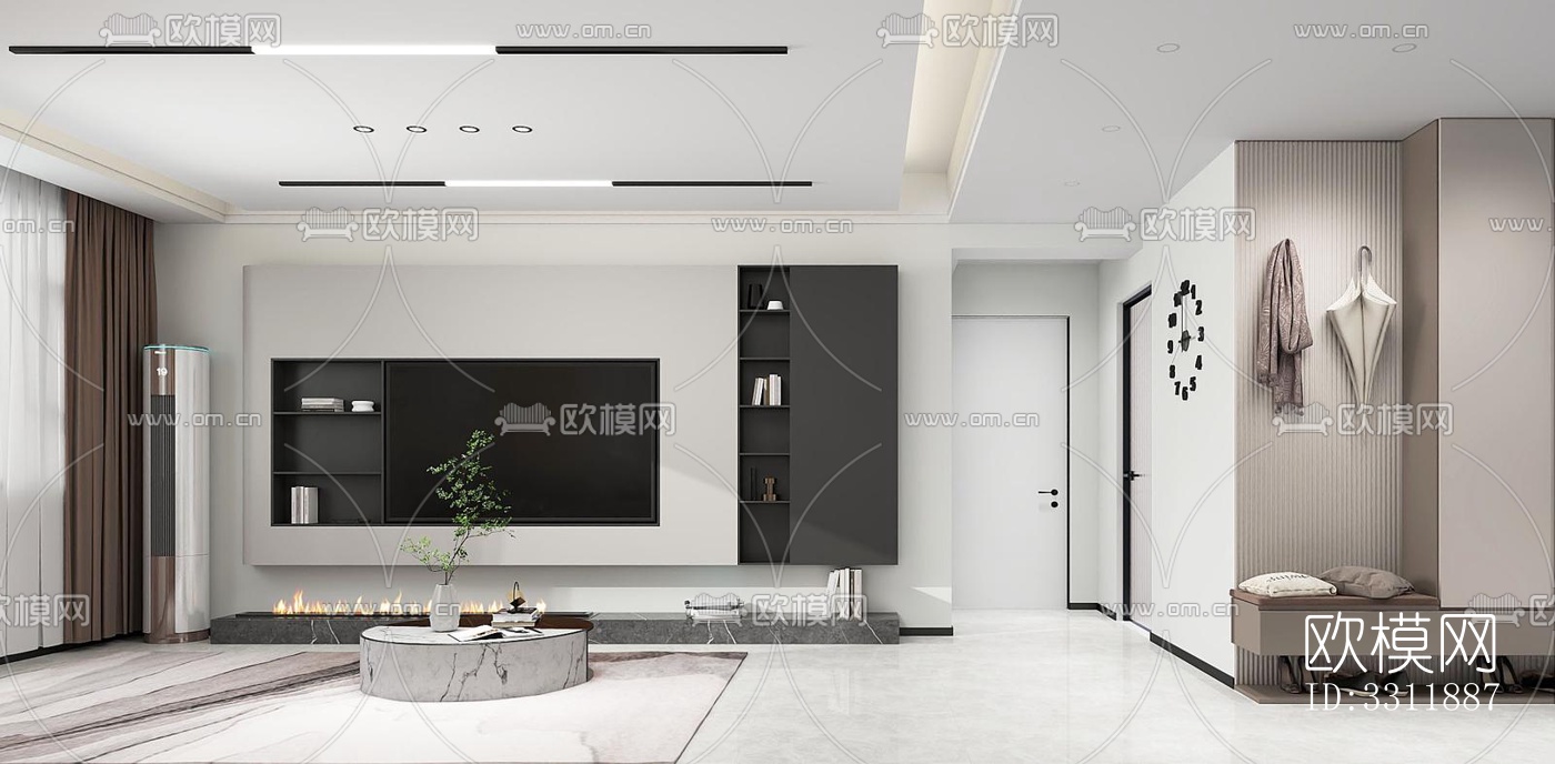 现代客餐厅效果图下载（渲染图5）