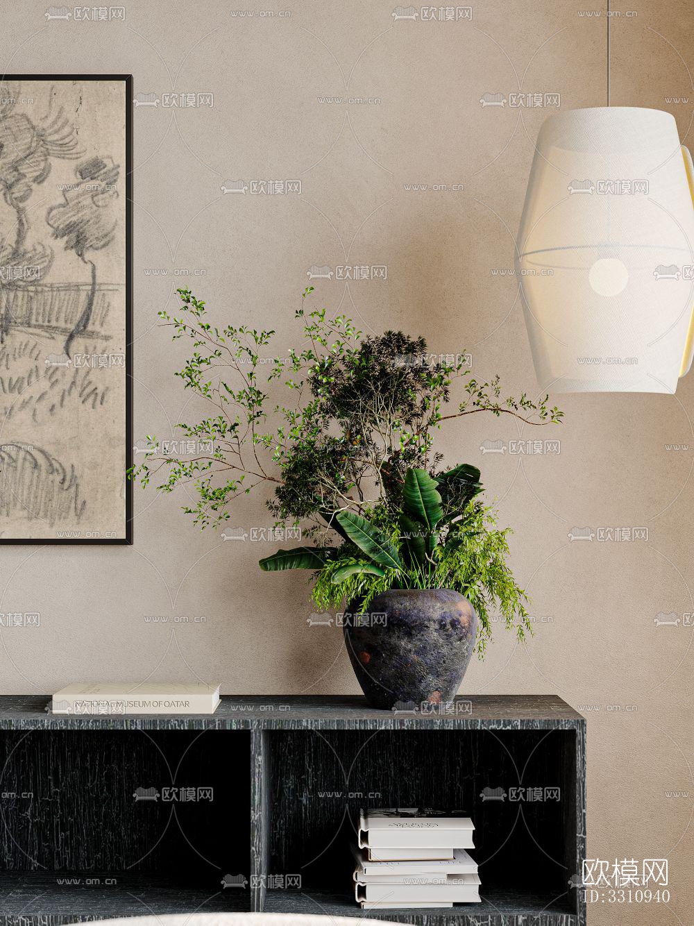 现代客餐厅效果图下载（渲染图3）