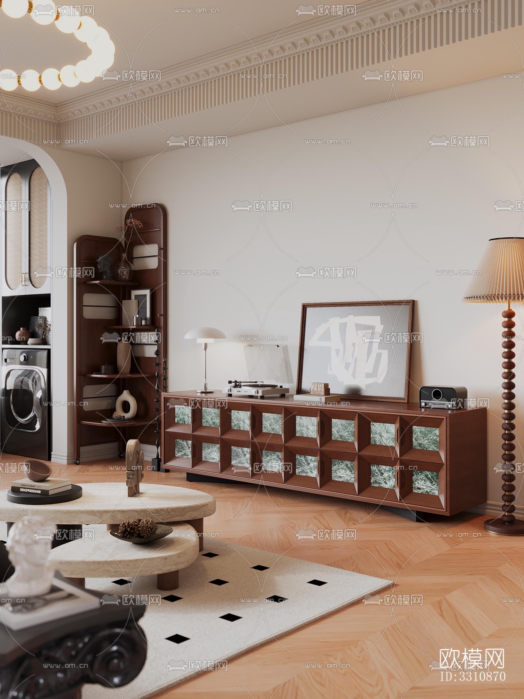 现代客餐厅效果图下载（渲染图2）