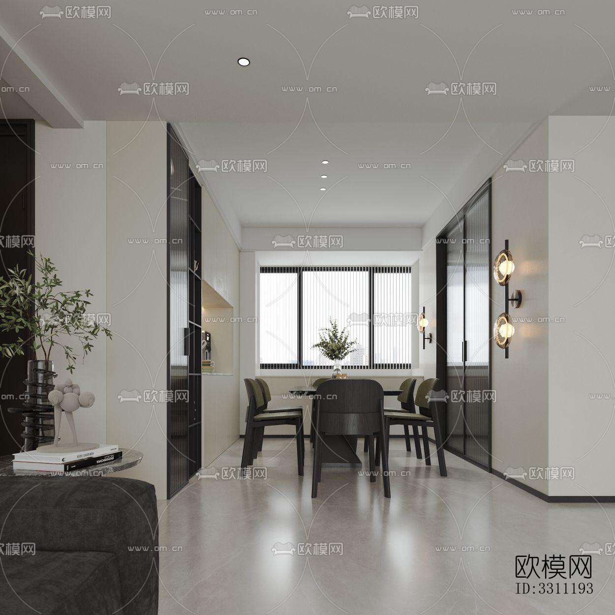 现代客餐厅效果图下载（渲染图6）