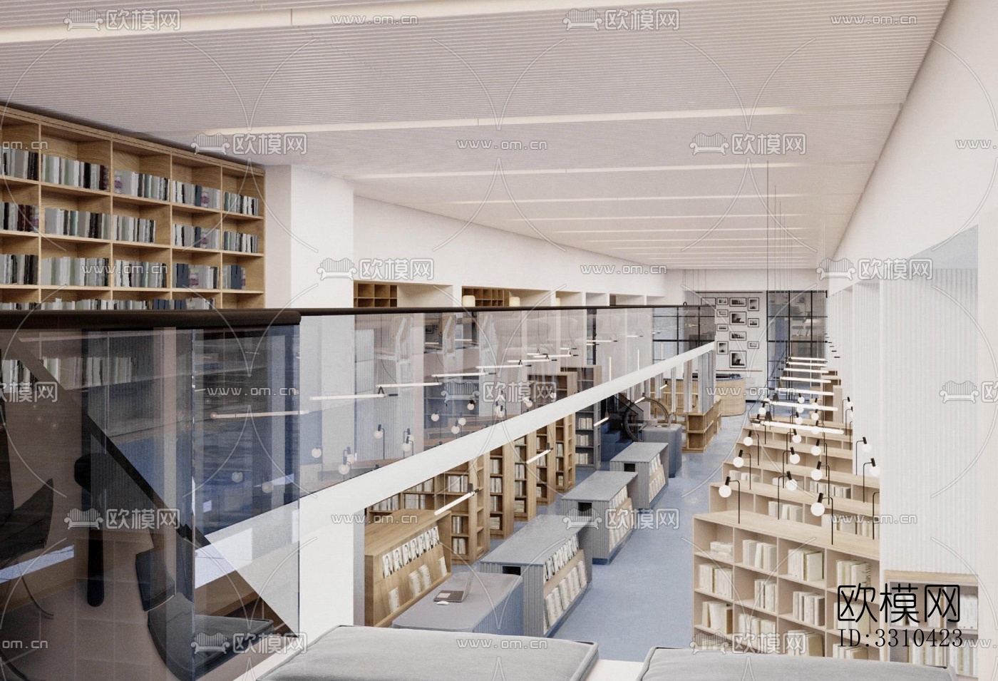 现代图书馆效果图下载（渲染图2）