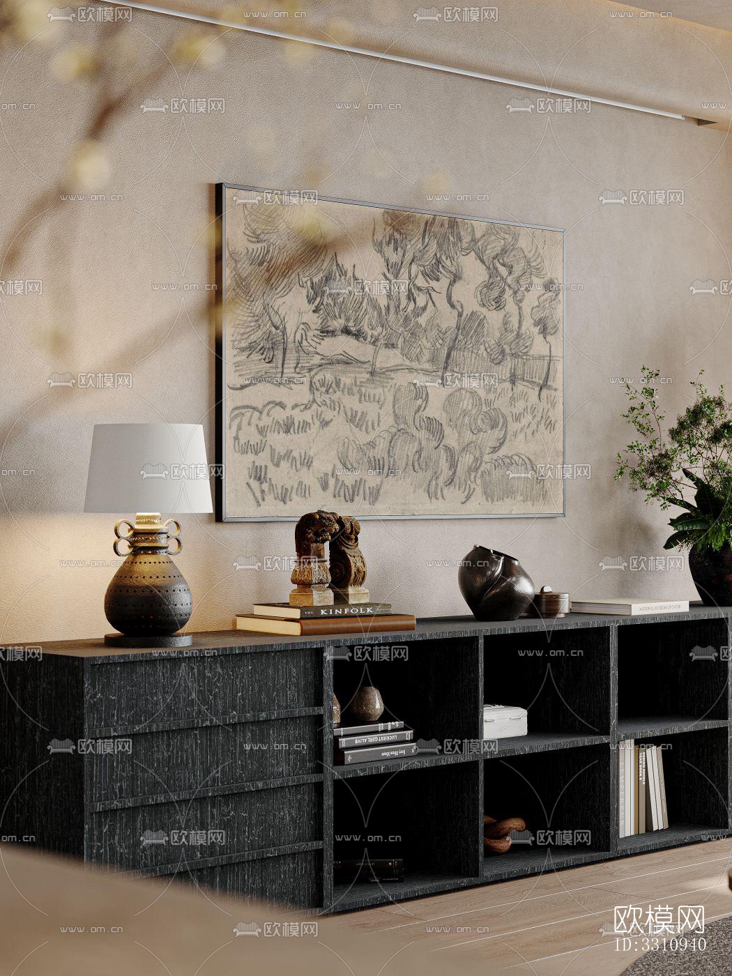 现代客餐厅效果图下载（渲染图7）